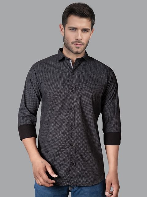 Authenzaa Men Casual Shirt SFCS144 Black 