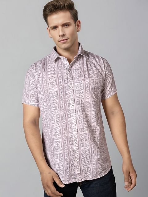 Authenzaa Men Casual Shirt SFCS136 Printed Red 