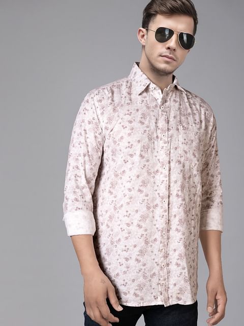Authenzaa Men Casual Shirt SFCS139 Printed Maroon 