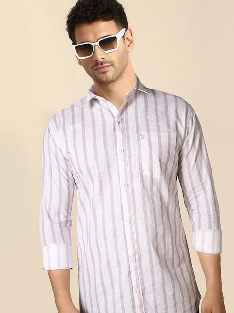 Authenzaa Men Casual Shirt SFCS133 Red Striped 
