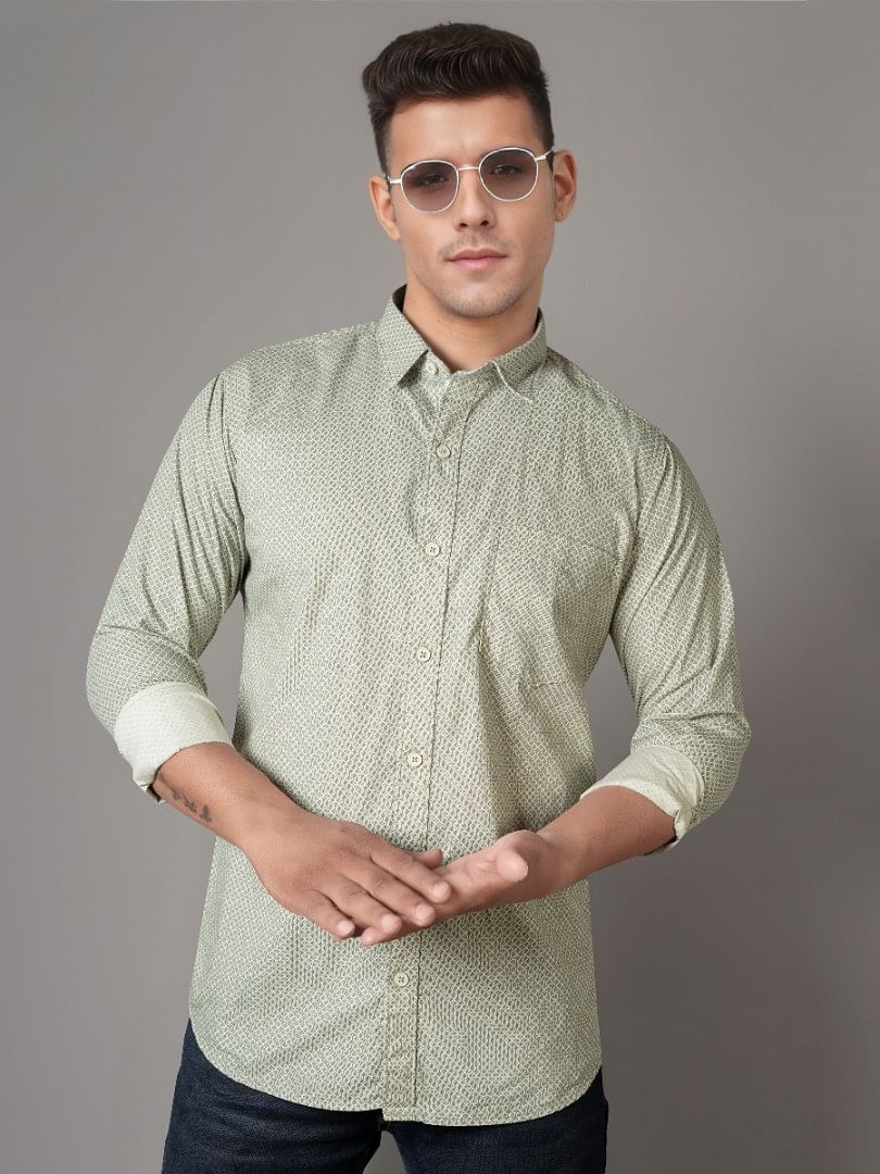 Authenzaa Men Casual Shirt SFCS142 Green 