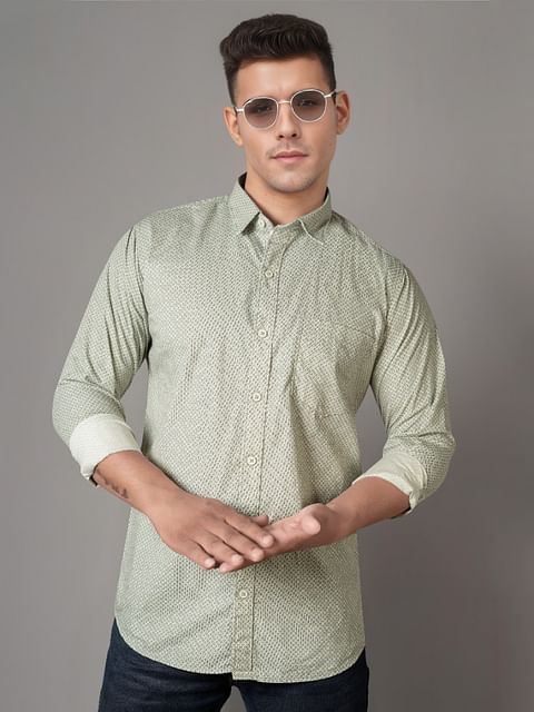 Authenzaa Men Casual Shirt SFCS142 Green 