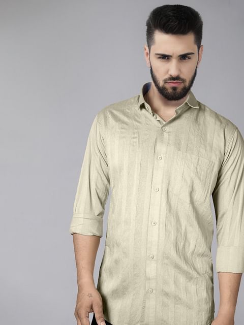 Authenzaa Men Casual Shirt SFCS125 Yellow 