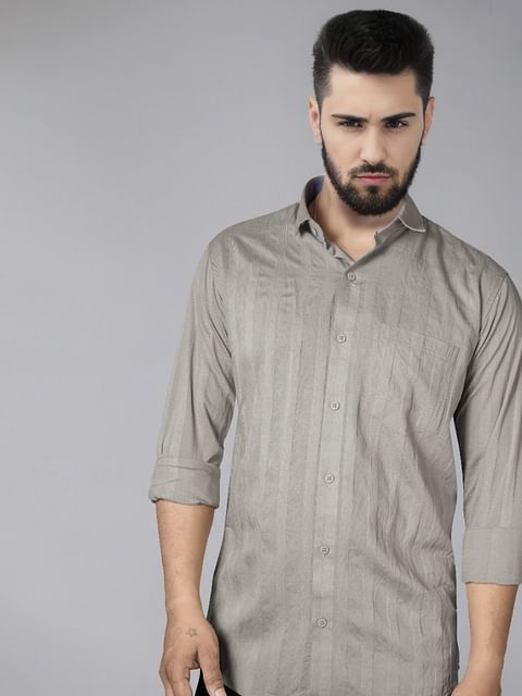 Authenzaa Men Casual Shirt SFCS123 Grey 