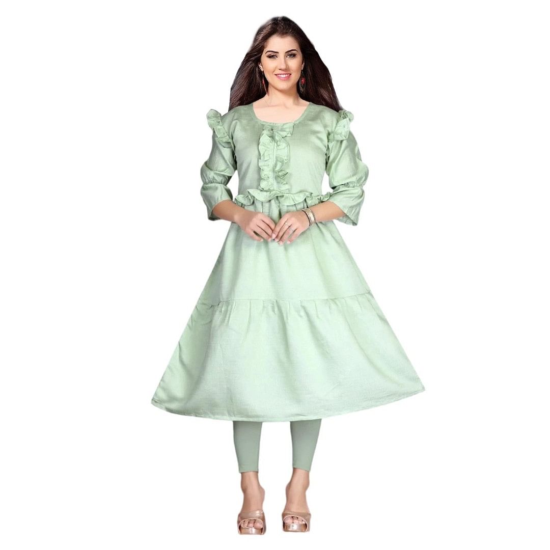 Authenzaa Women Kurti SMCKT101 Light Green 