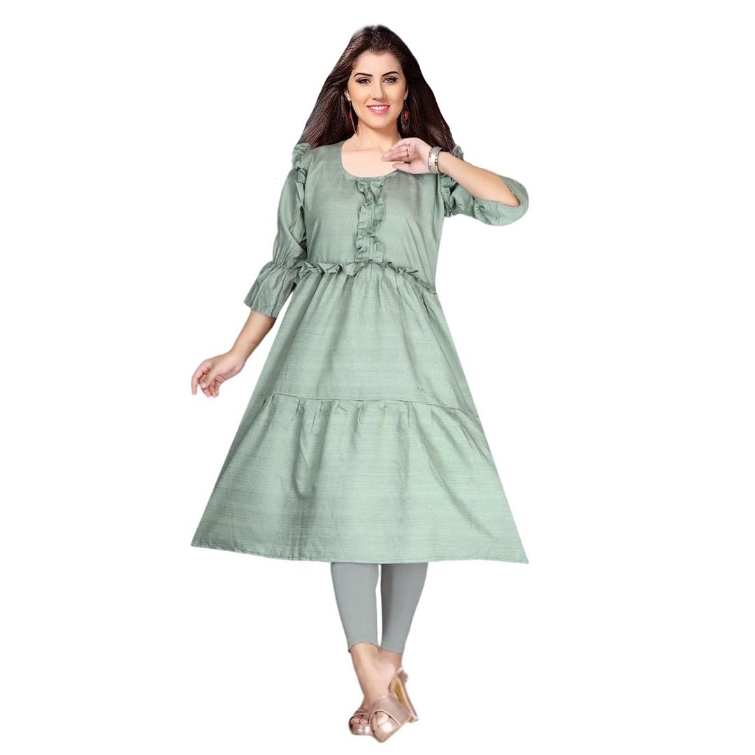 Authenzaa Women Kurti SMCKT103 Green 