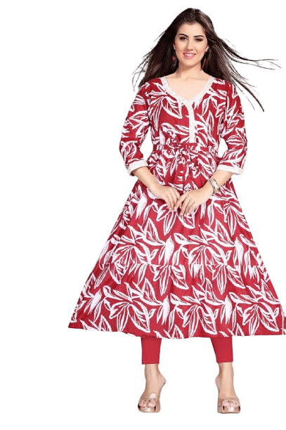 Authenzaa Women Kurti SMCKT107 Red 