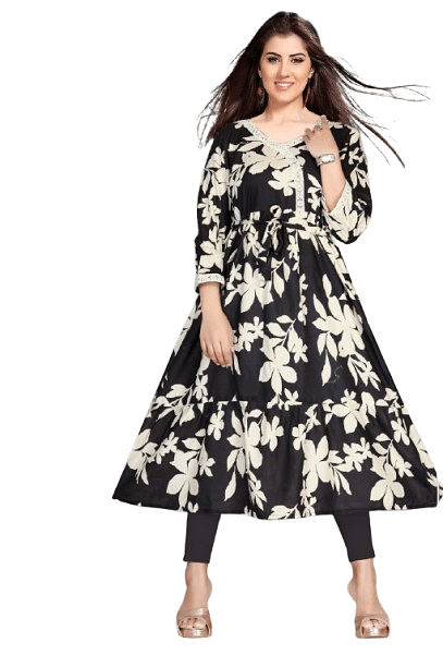 Authenzaa Women Kurti SMCKT109 Black 