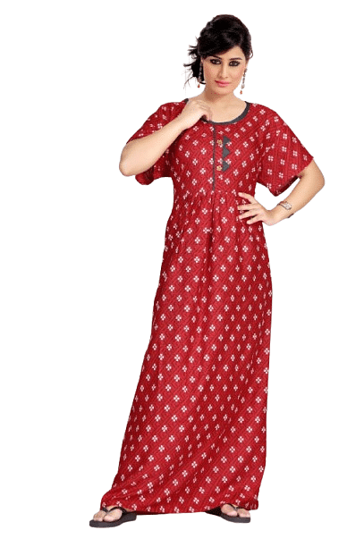 Authenzaa Women Nighty SMWN031 Red 