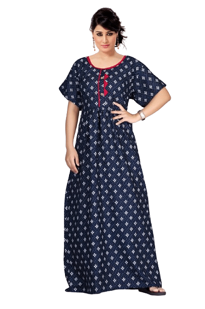 Authenzaa Women Nighty SMWN031 Navy 