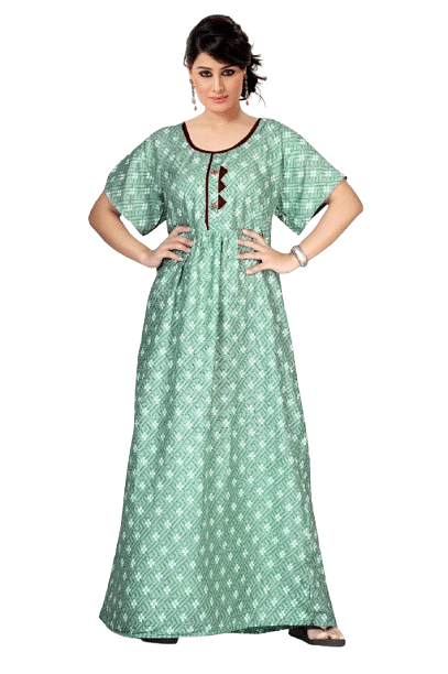 Authenzaa Women Nighty SMWN031 Light Green 
