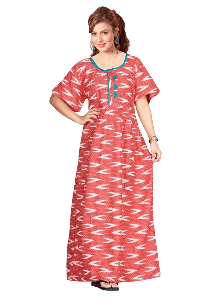 Authenzaa Women Nighty SMWN032 Red 