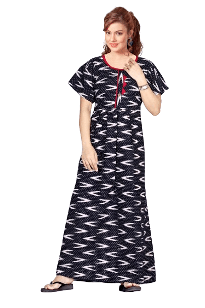 Authenzaa Women Nighty SMWN032 Navy 
