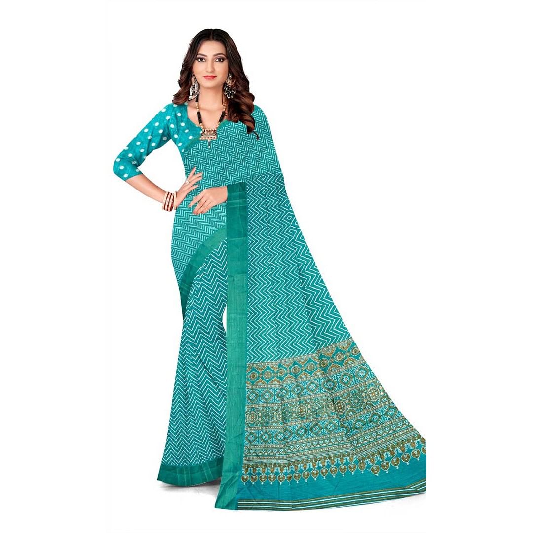 Authenzaa Women Saree ASWS096 Rama 