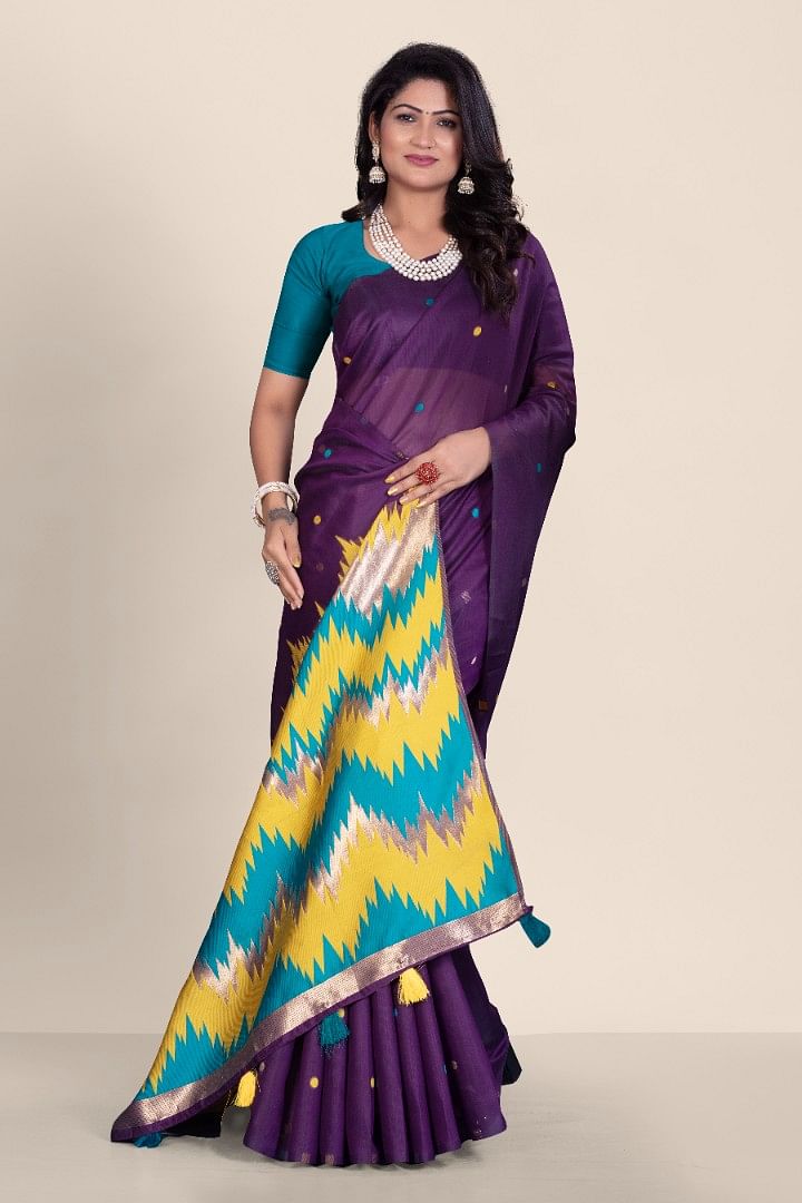Authenzaa Women Saree YIWS022 Wine 