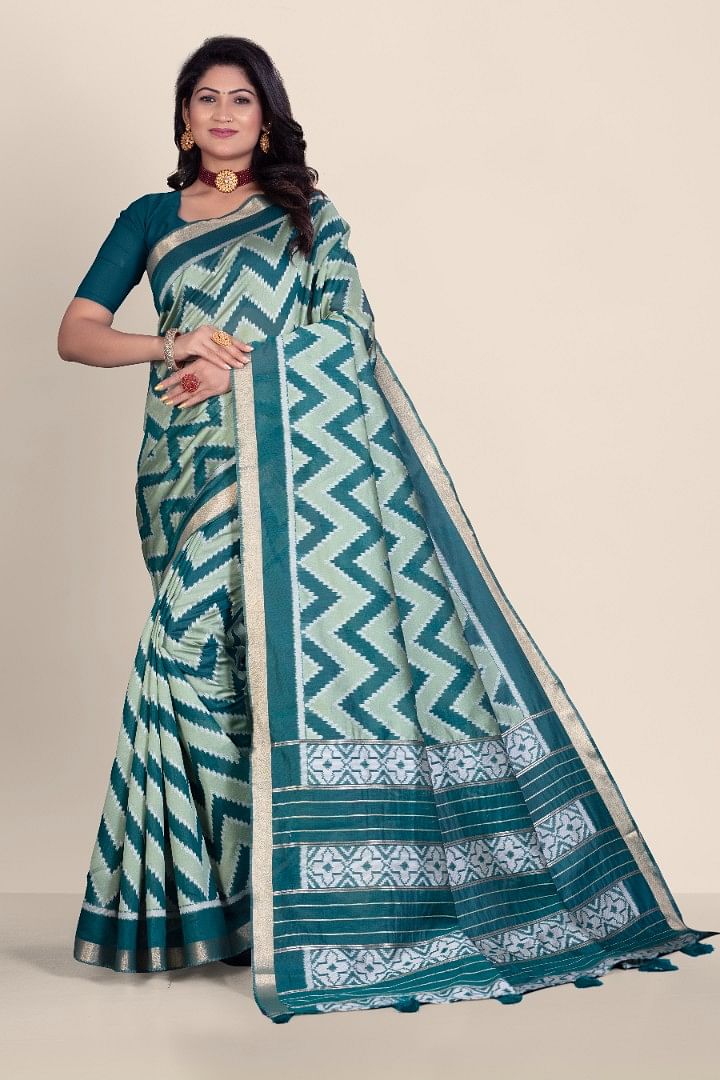 Authenzaa Women Saree YIWS023 Green 