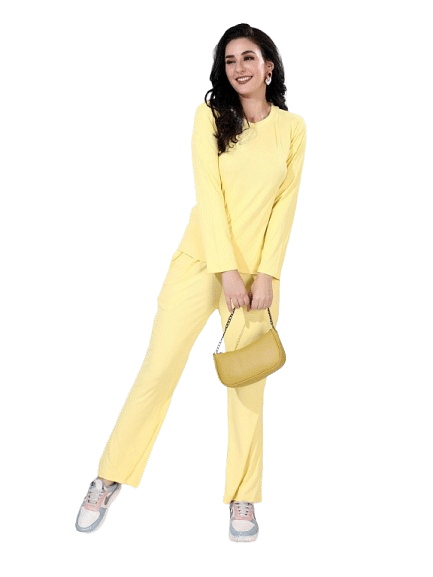 Authenzaa Women 2PC Nighty AC2N078 Mustard 