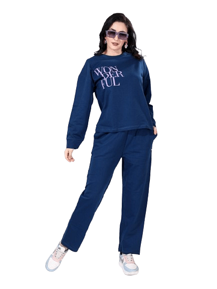 Authenzaa Women 2PC Nighty AC2N084 Navy 