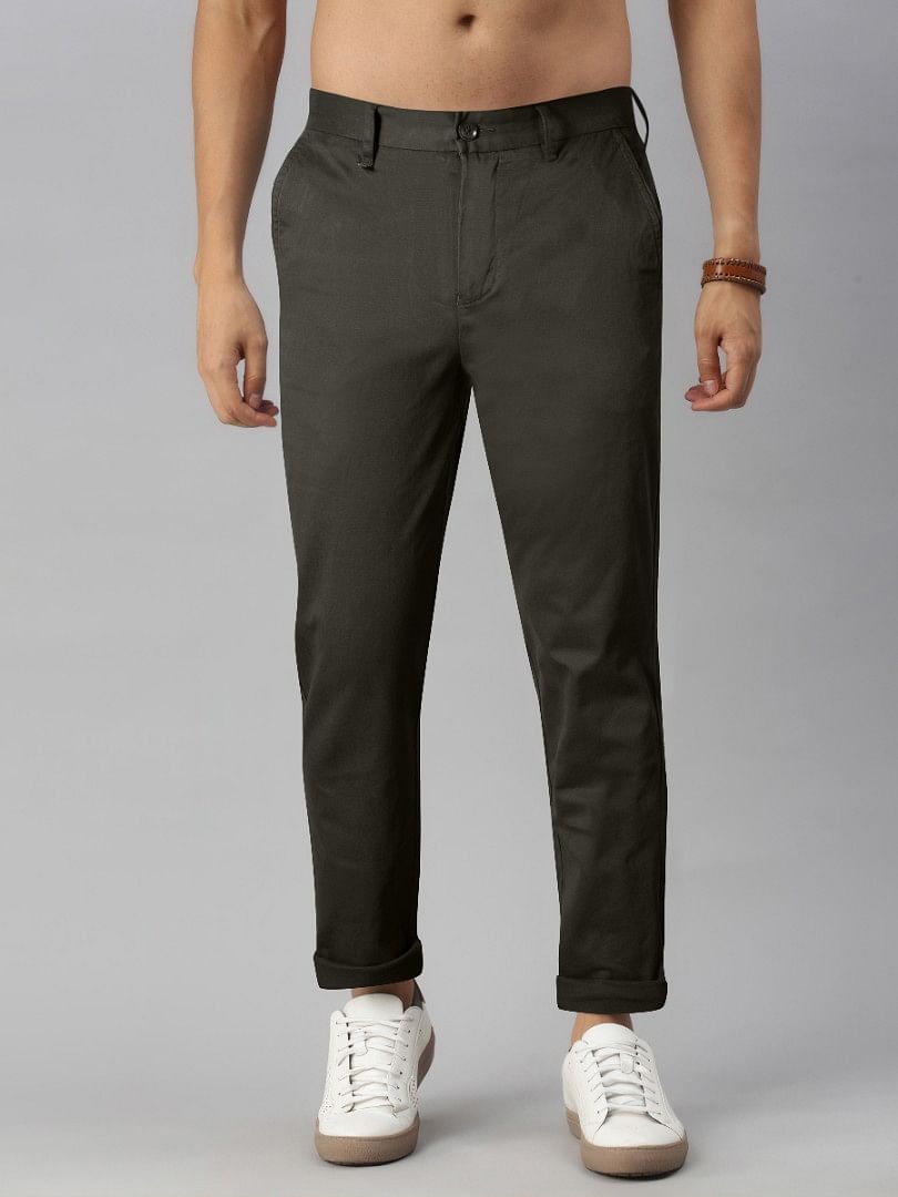 Authenzaa Men Casual Trouser SFCT002 Dark Grey 
