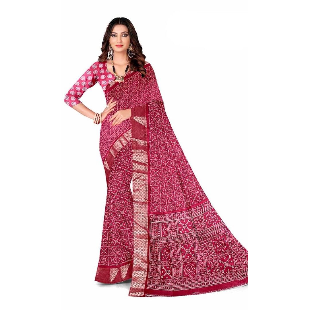 Authenzaa Women Saree ASWS101 Rani 