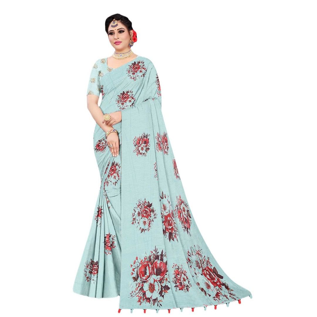 Authenzaa Women Saree ASWS119 C.Green 