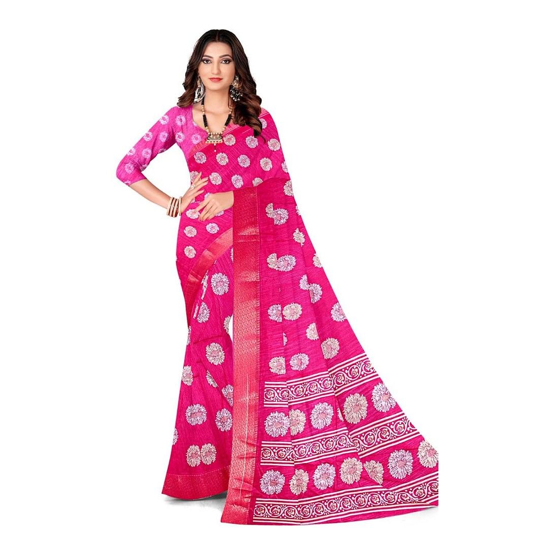 Authenzaa Women Saree ASWS118 Carrot 
