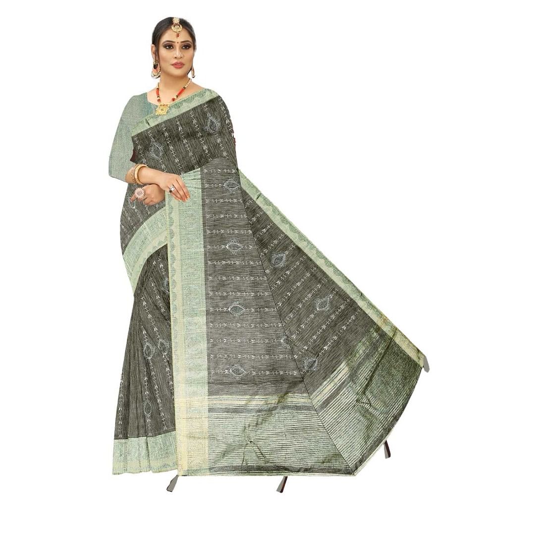 Authenzaa Women Saree ASWS112 Wheat 