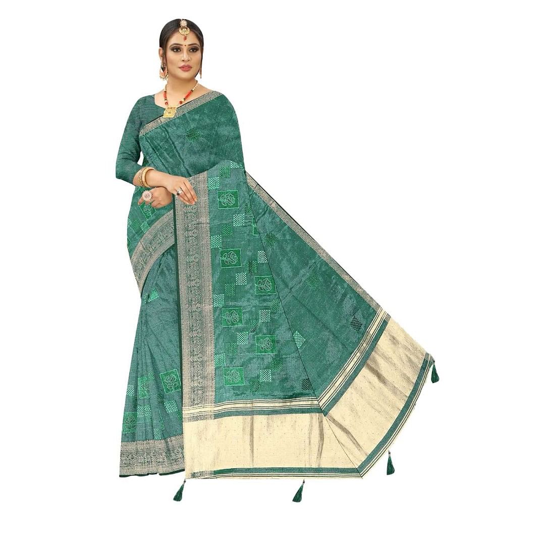 Authenzaa Women Saree ASWS107 Rama 