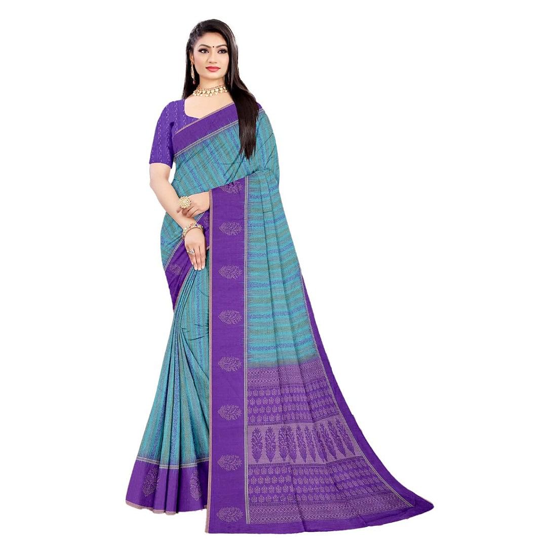Authenzaa Women Saree ASWS072 Rama 