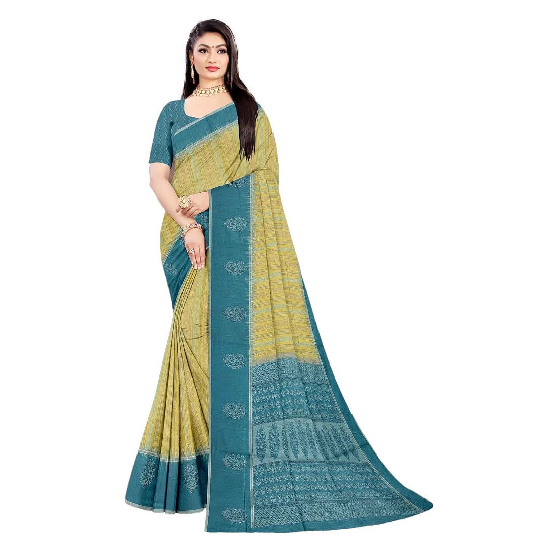 Authenzaa Women Saree ASWS072 Skin 