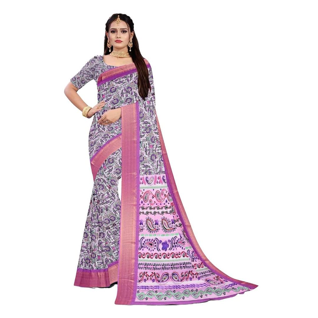 Authenzaa Women Saree ASWS104 Pink 