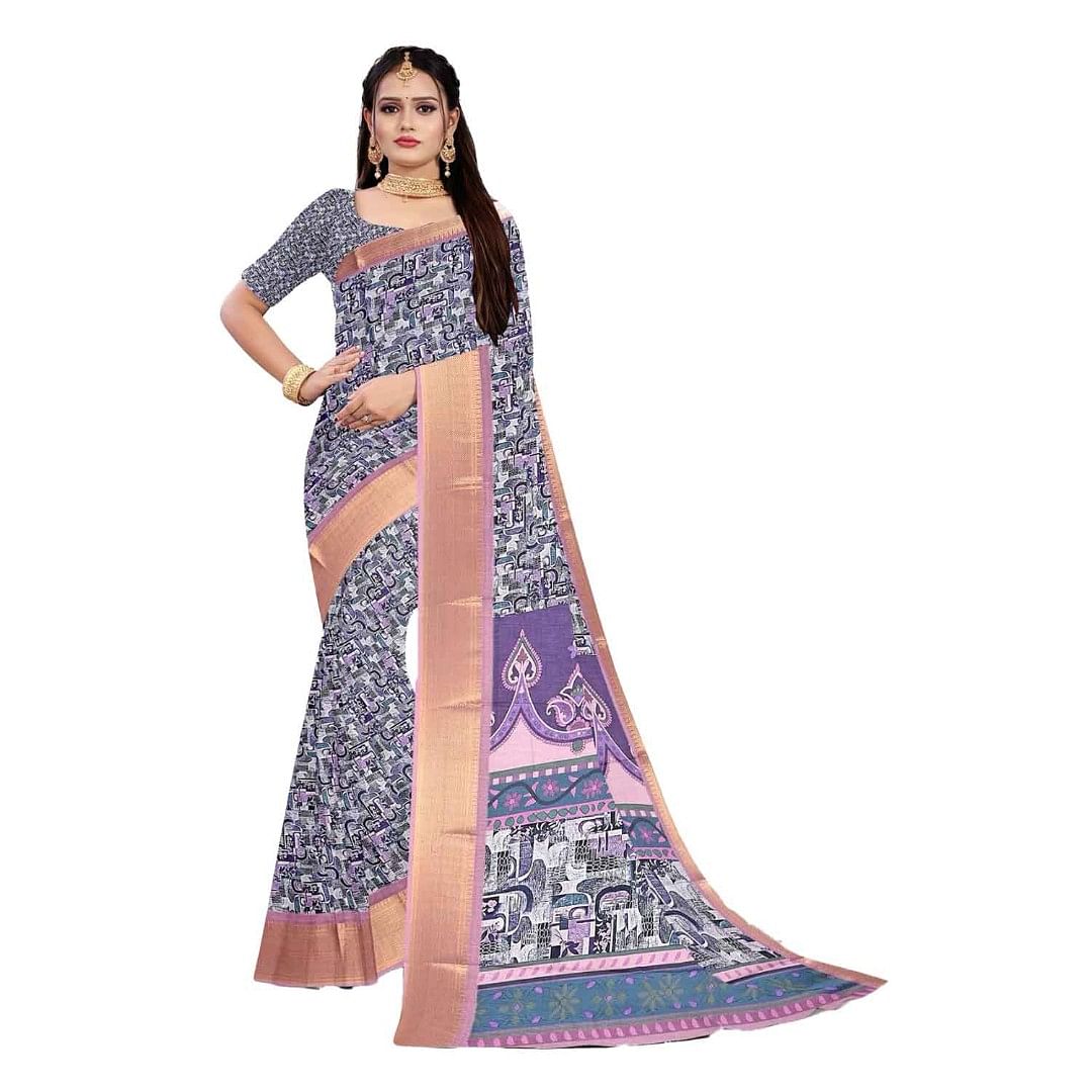 Authenzaa Women Saree ASWS106 Pink 