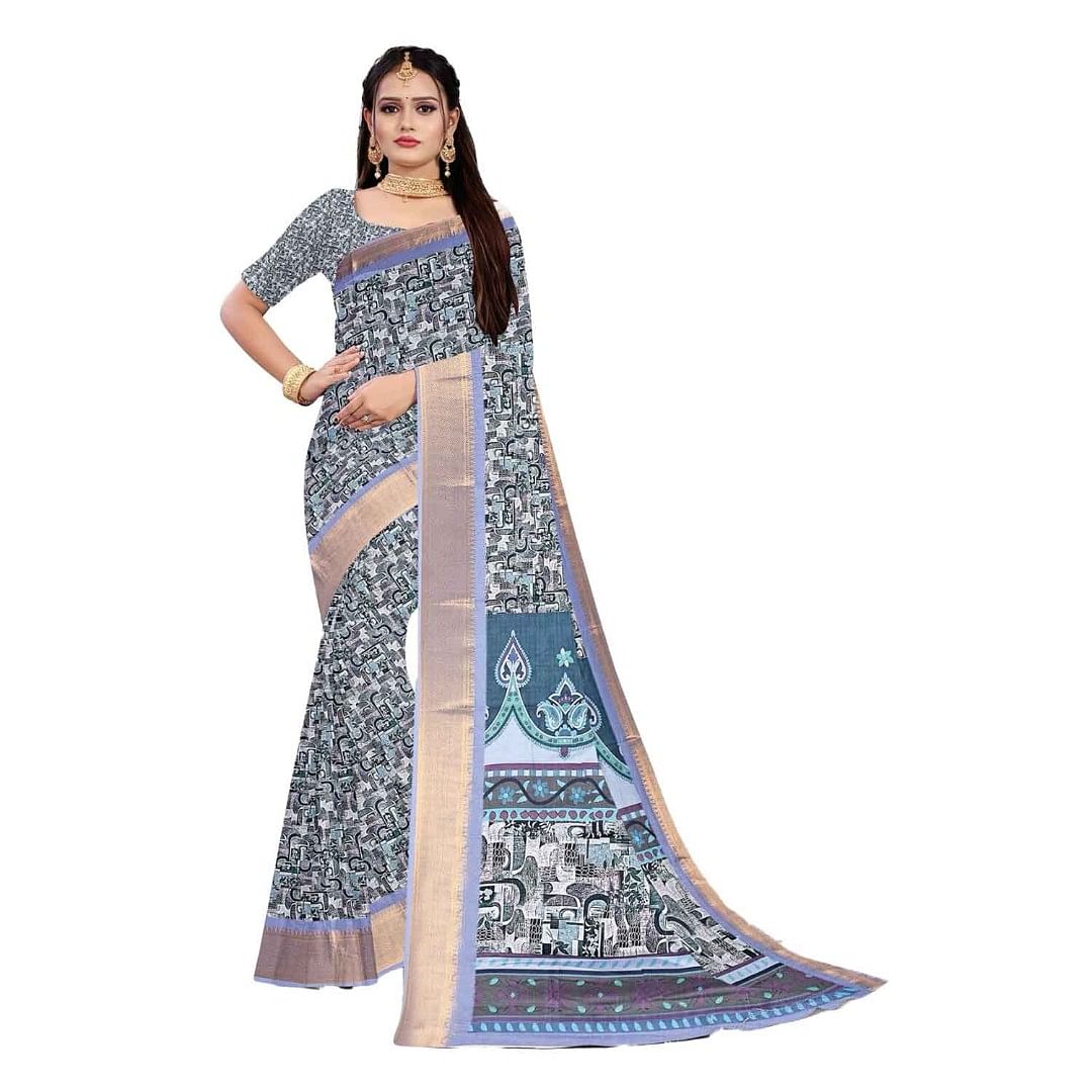Authenzaa Women Saree ASWS106 Violet 