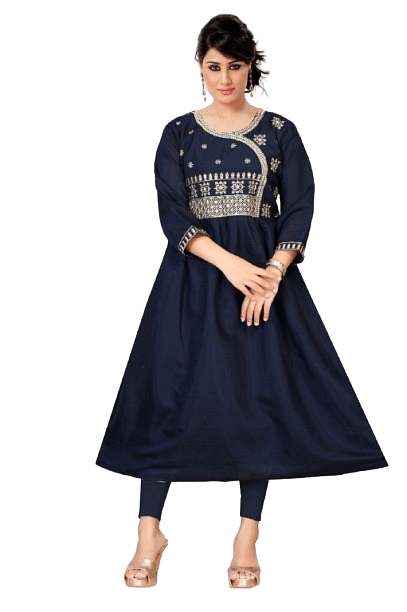 Authenzaa Women Kurti SMCKT111 Navy 
