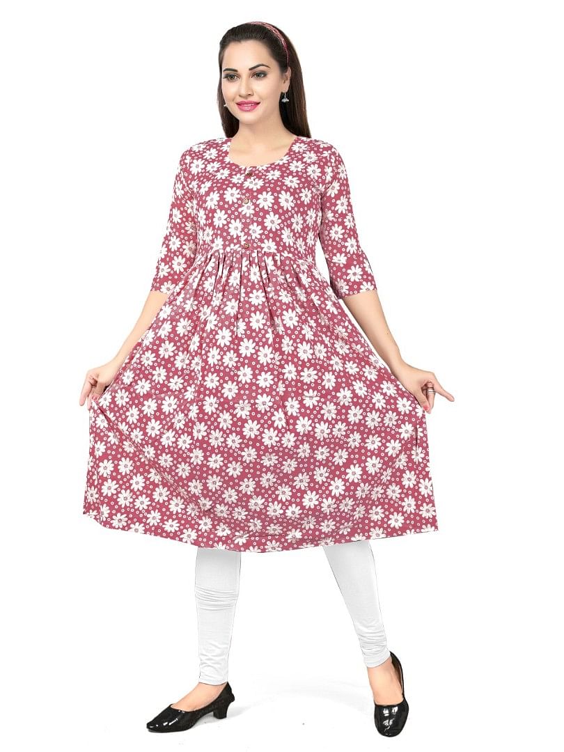 Authenzaa Women Kurti EVWKT019 Peach 