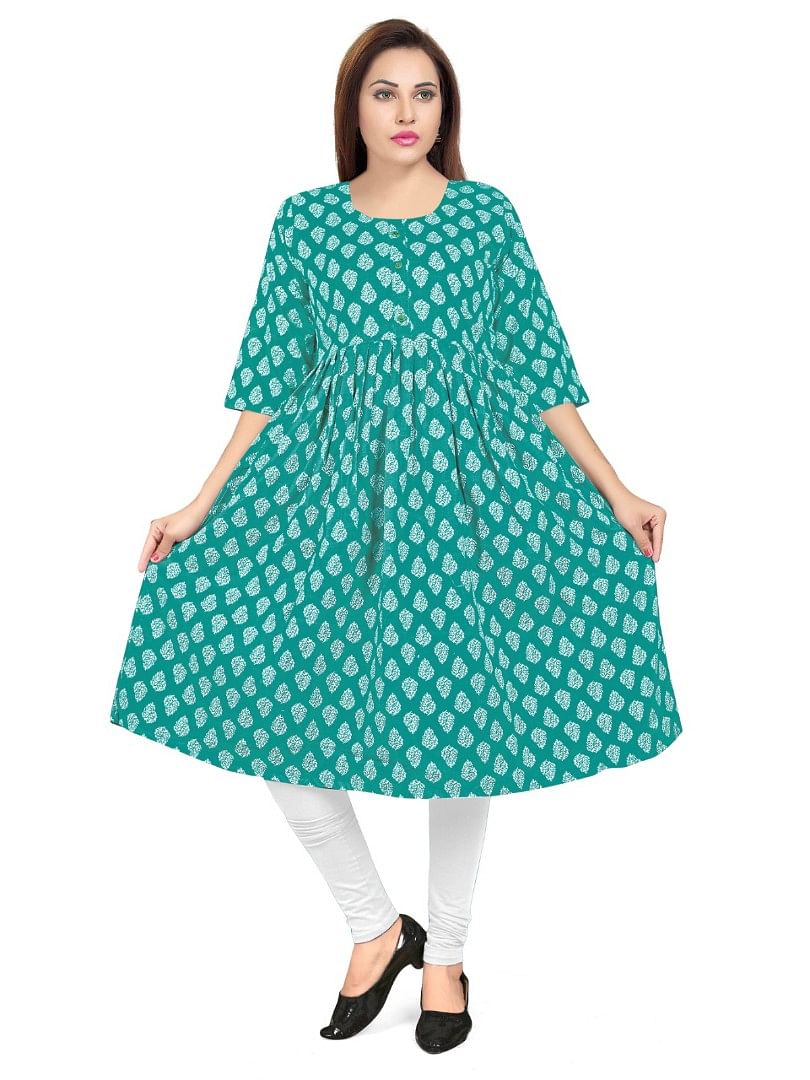 Authenzaa Women Kurti EVWKT022 Green 