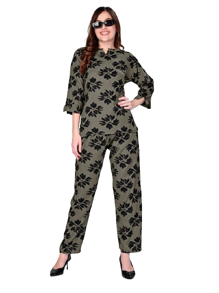 Authenzaa Women 2 PC Nighty AC2N076 Grey 