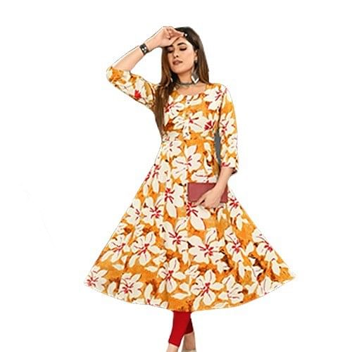Authenzaa Women Kurti HTKT016 White Yellow 