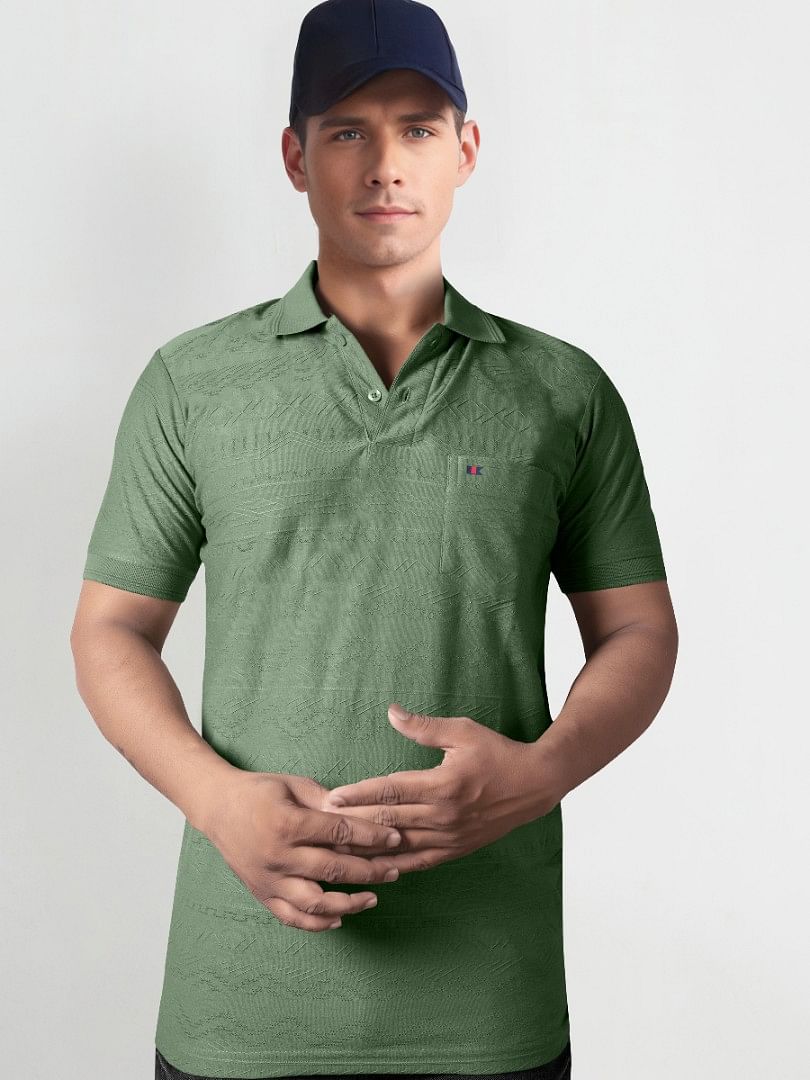 Authenzaa Men Polo T-Shirt GKPT009 Green 
