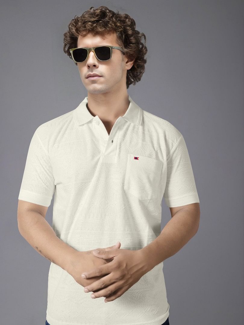 Authenzaa Men Polo T-Shirt GKPT007 White 