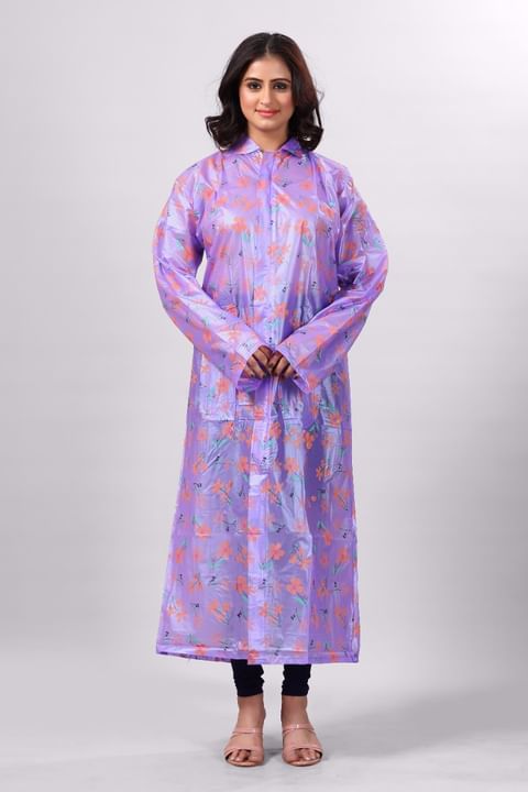 Authenzaa Women Raincoat CS RC0005, Purple 