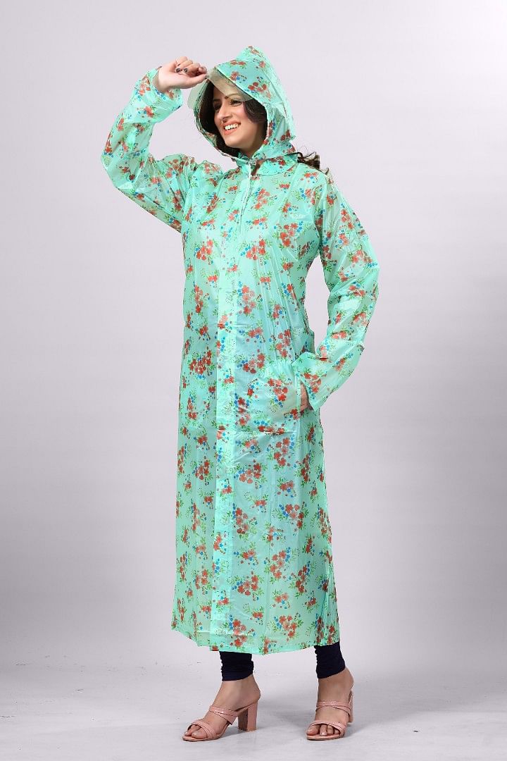 Authenzaa Women Raincoat CS-RC0005 ,Green 