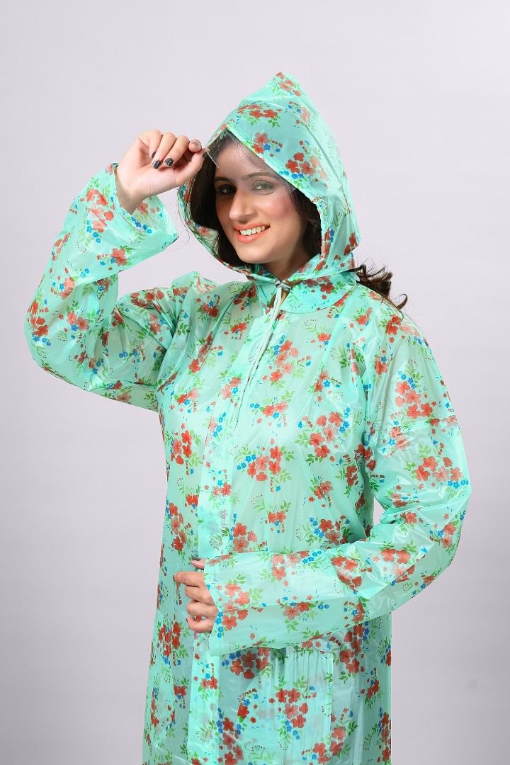Authenzaa Women Raincoat CS-RC0005 ,Green 