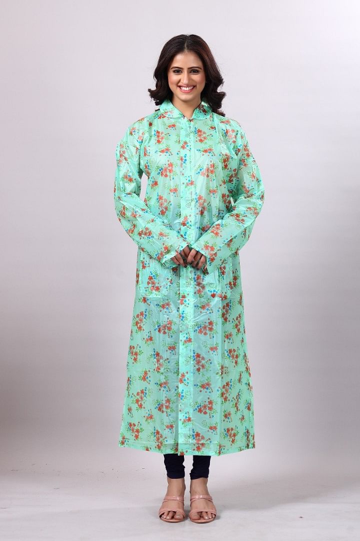 Authenzaa Women Raincoat CS-RC0005 ,Green 