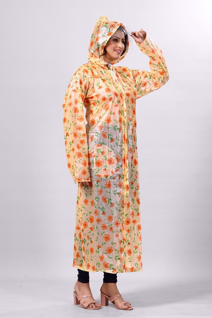 Authenzaa Women Raincoat CS RC0005 ,Orange