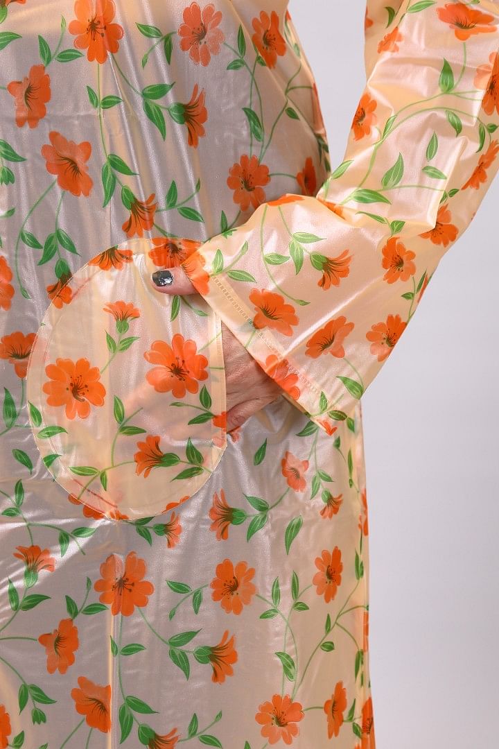 Authenzaa Women Raincoat CS RC0005 ,Orange