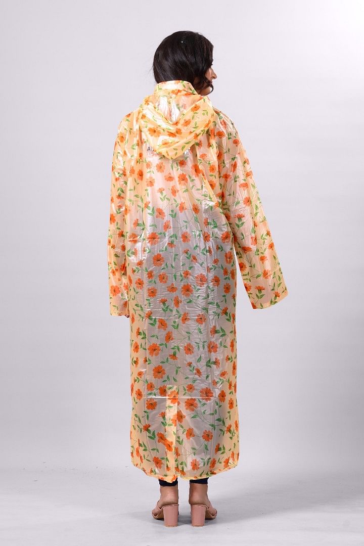 Authenzaa Women Raincoat CS RC0005 ,Orange