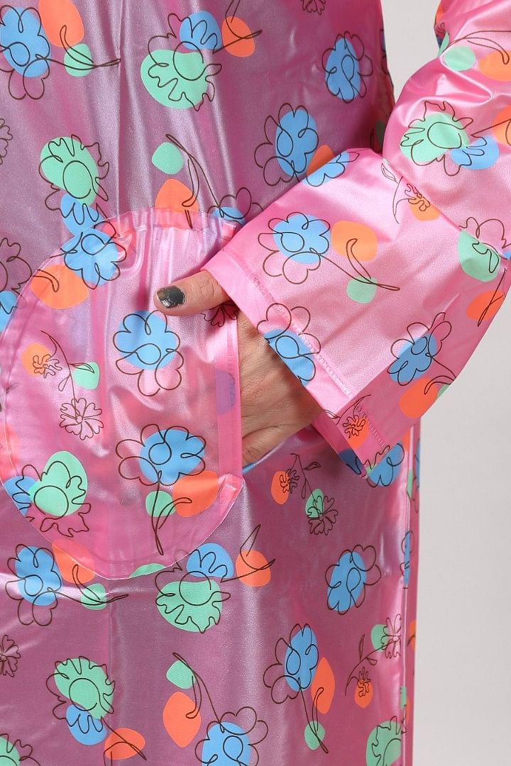 Authenzaa Women Raincoat CS RC005 Coral