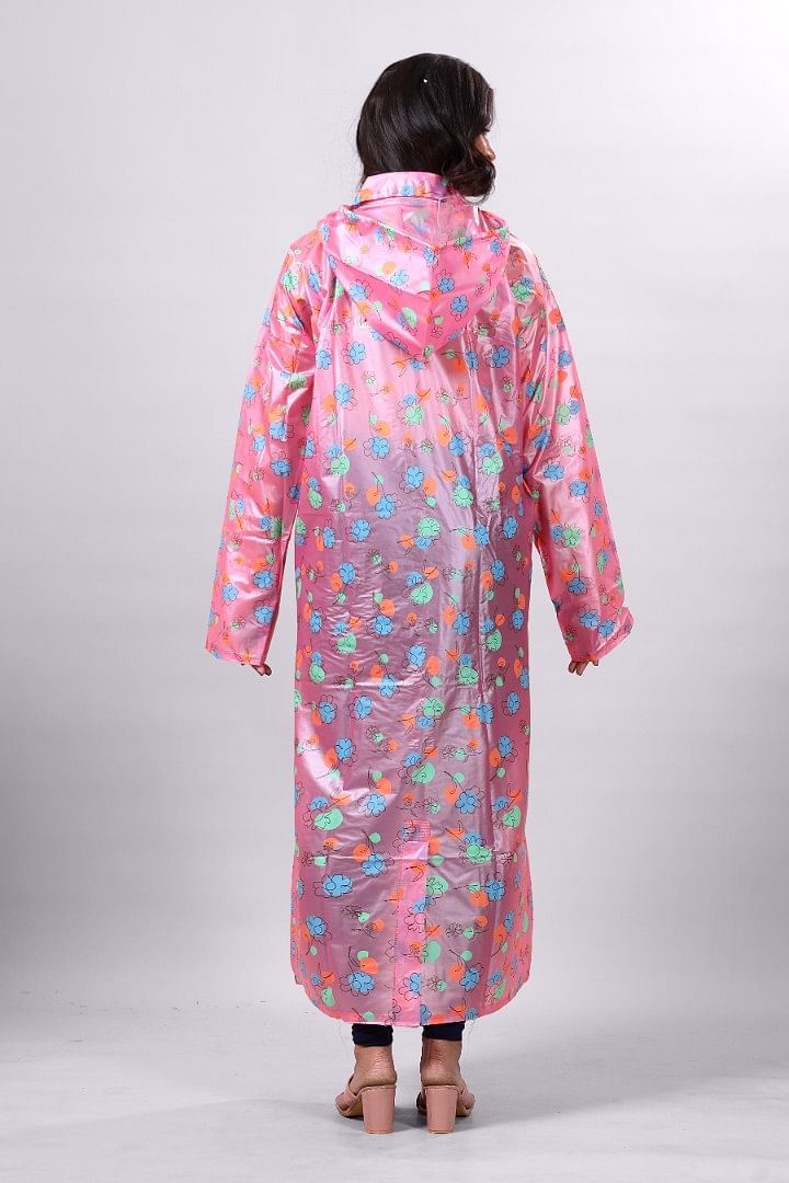 Authenzaa Women Raincoat CS RC005 Coral