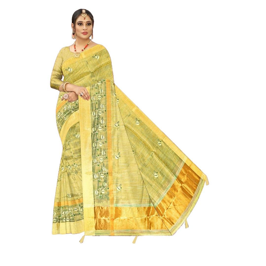 Authenzaa Women Saree ASWS117 Grey 